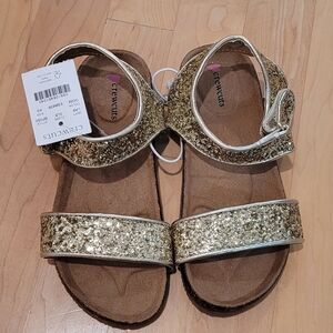 Crewcuts Gold Glitter Kids Sandals NWT Size 2